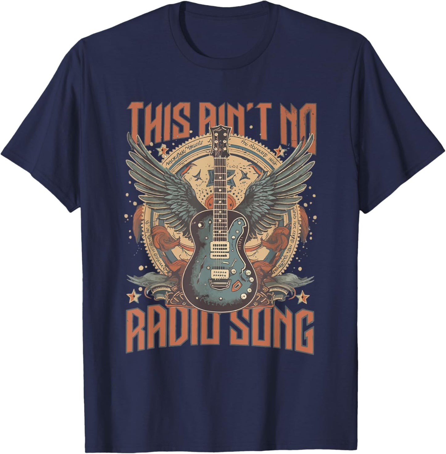 Radio Song | Mockingbird Crow Country Music T-Shirt - T-Shirt | Navy