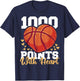 1000 Points Basketball Scorer High School Basketball Player T-Shirt - T-Shirt | Navy