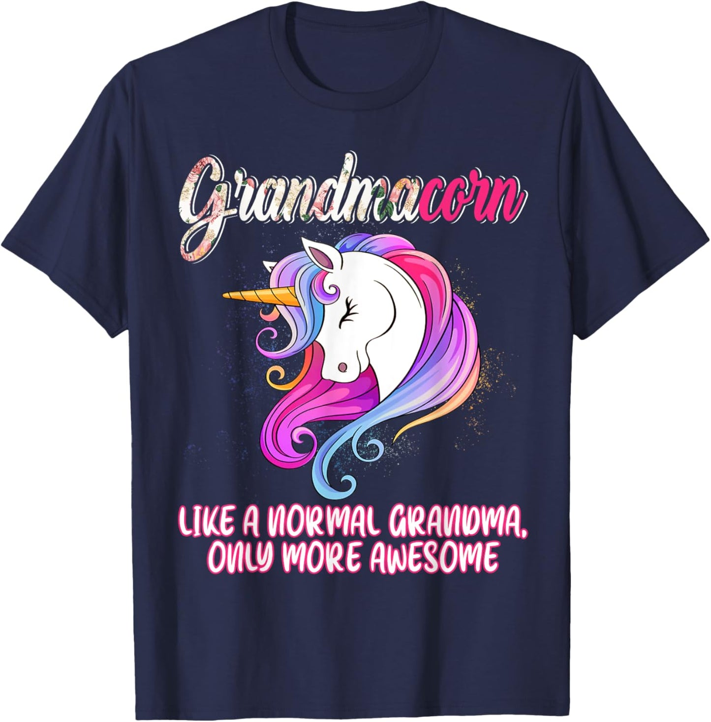 Grandmacorn Happy Mother's Day Unicorn Lover Proud Grandma T-Shirt - T-Shirt | Navy