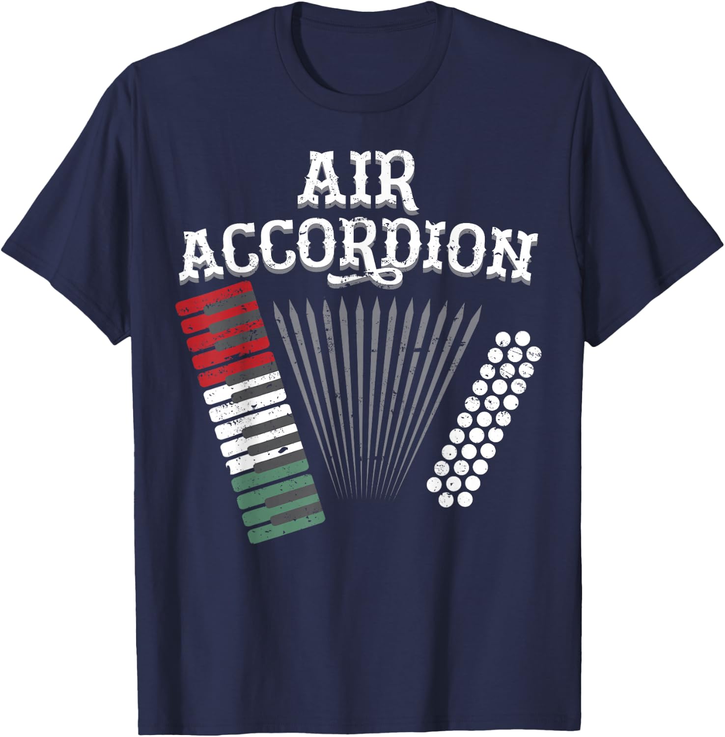 Air Accordion Mexico Flag for Mexico Fiesta Music Lovers T-Shirt - T-Shirt | Navy