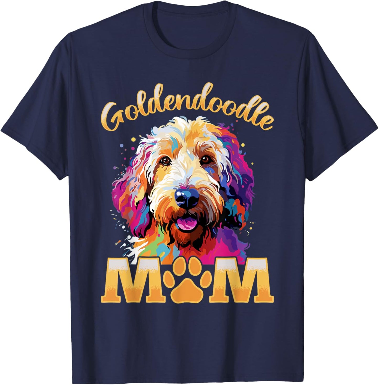 Goldendoodle Dog Breed Pet Goldendoodle Mom Men Women Girls Kids T-Shirt - T-Shirt | Navy