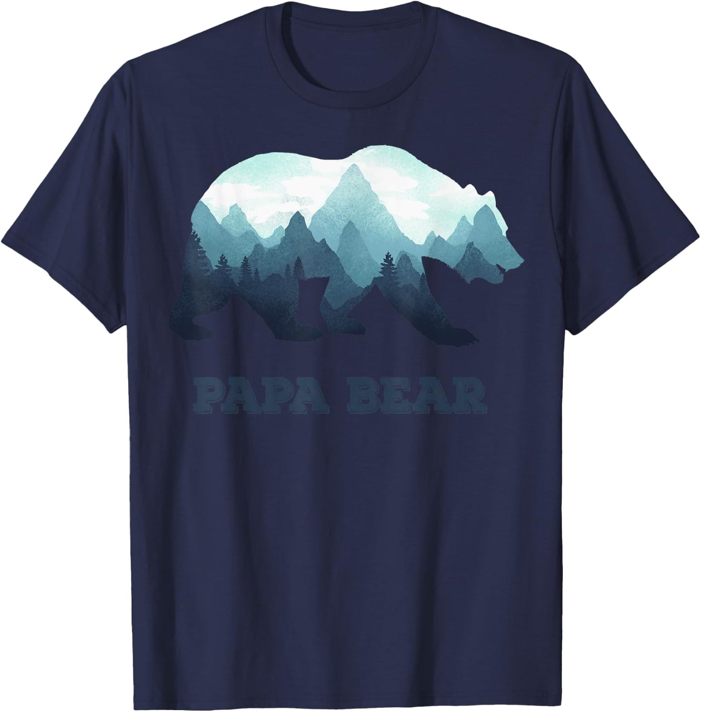 Papa Bear Wildlife Father's Day Gift Dad, Daddy or Dada T-Shirt - T-Shirt | Navy