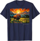 Yellowstone National Park Camping Hiking Outdoors Mountain T-Shirt - T-Shirt | Navy