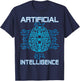 Artificial Intelligence Brain Digital Geek AI Nerd Funny T-Shirt - T-Shirt | Navy