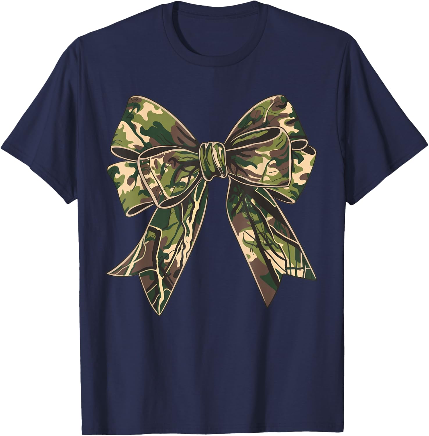 Camo Coquette Bow Hunt Duck Hunting Camouflage T-Shirt - T-Shirt | Navy