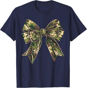 Camo Coquette Bow Hunt Duck Hunting Camouflage T-Shirt - T-Shirt | Navy