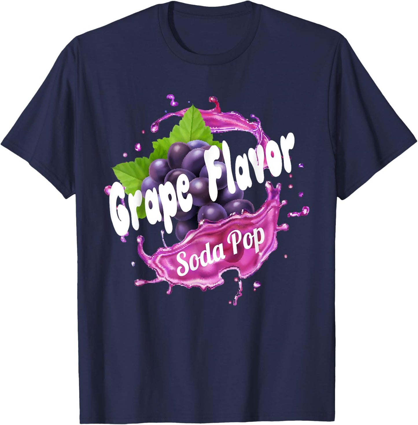 Grape Flavor Soda Pop Costume for Adults and Kids T-Shirt - T-Shirt | Navy