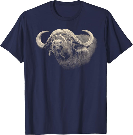 Cape Buffalo African Safari T-Shirt - T-Shirt | Navy