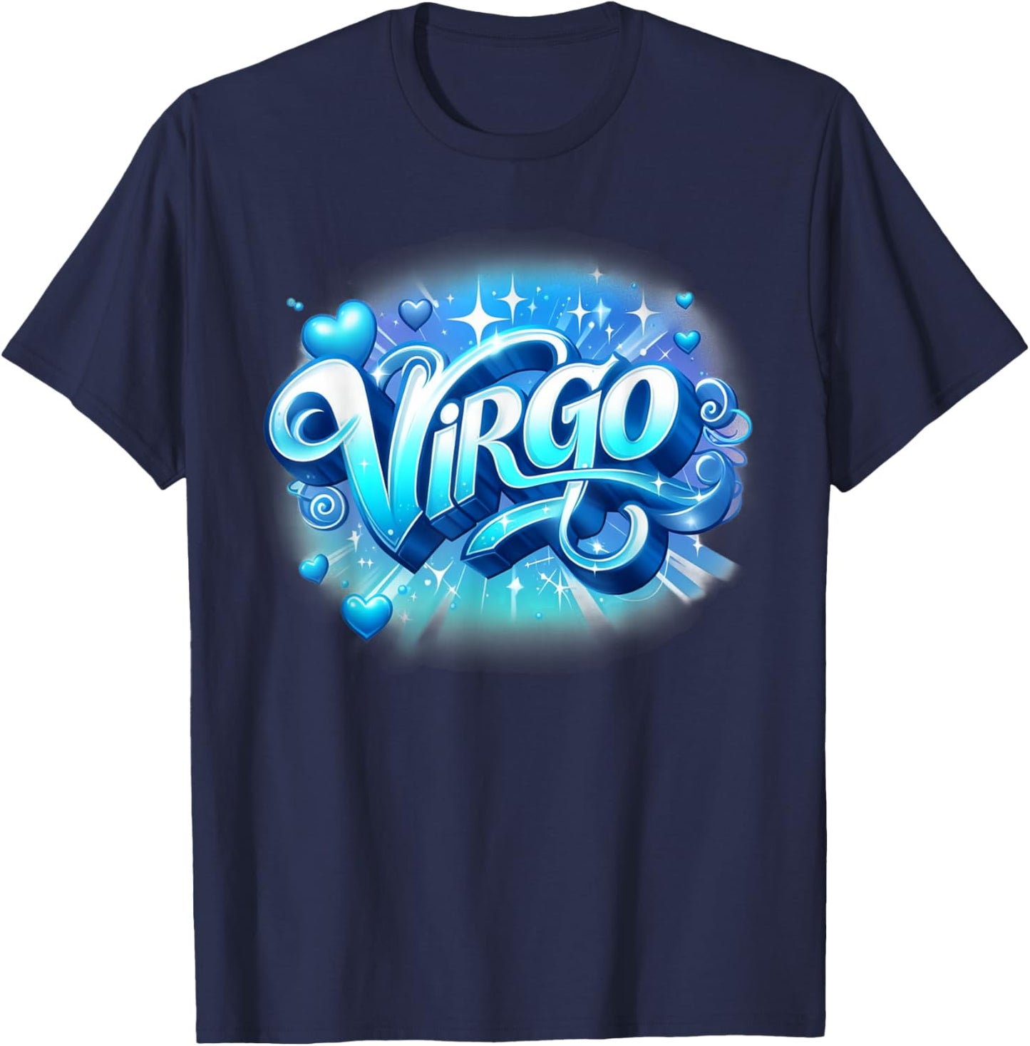 Blue Virgo Zodiac Star Sign T-Shirt - T-Shirt | Navy