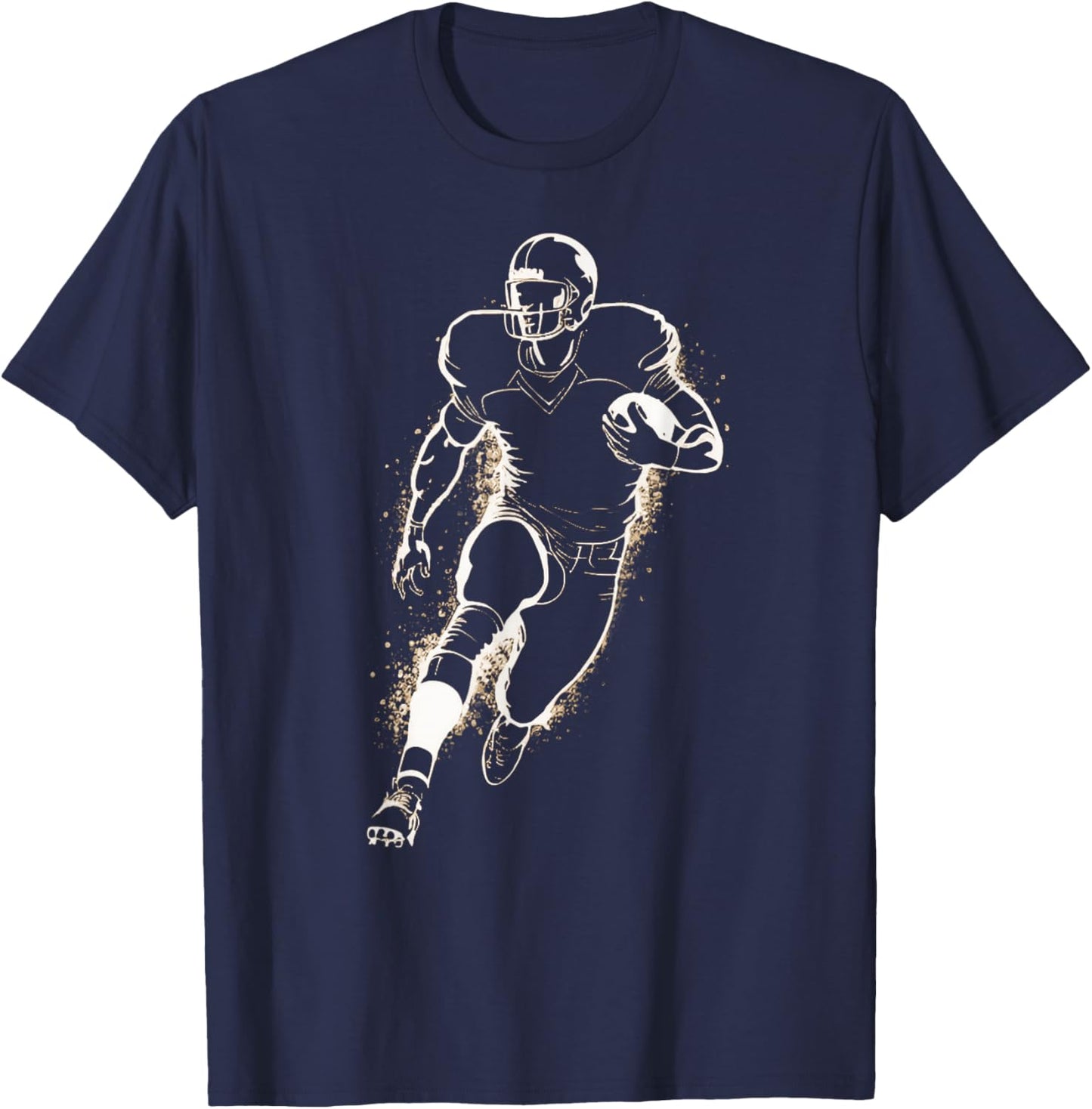 Football Player Action Silhouette Minimal T-Shirt - T-Shirt | Navy