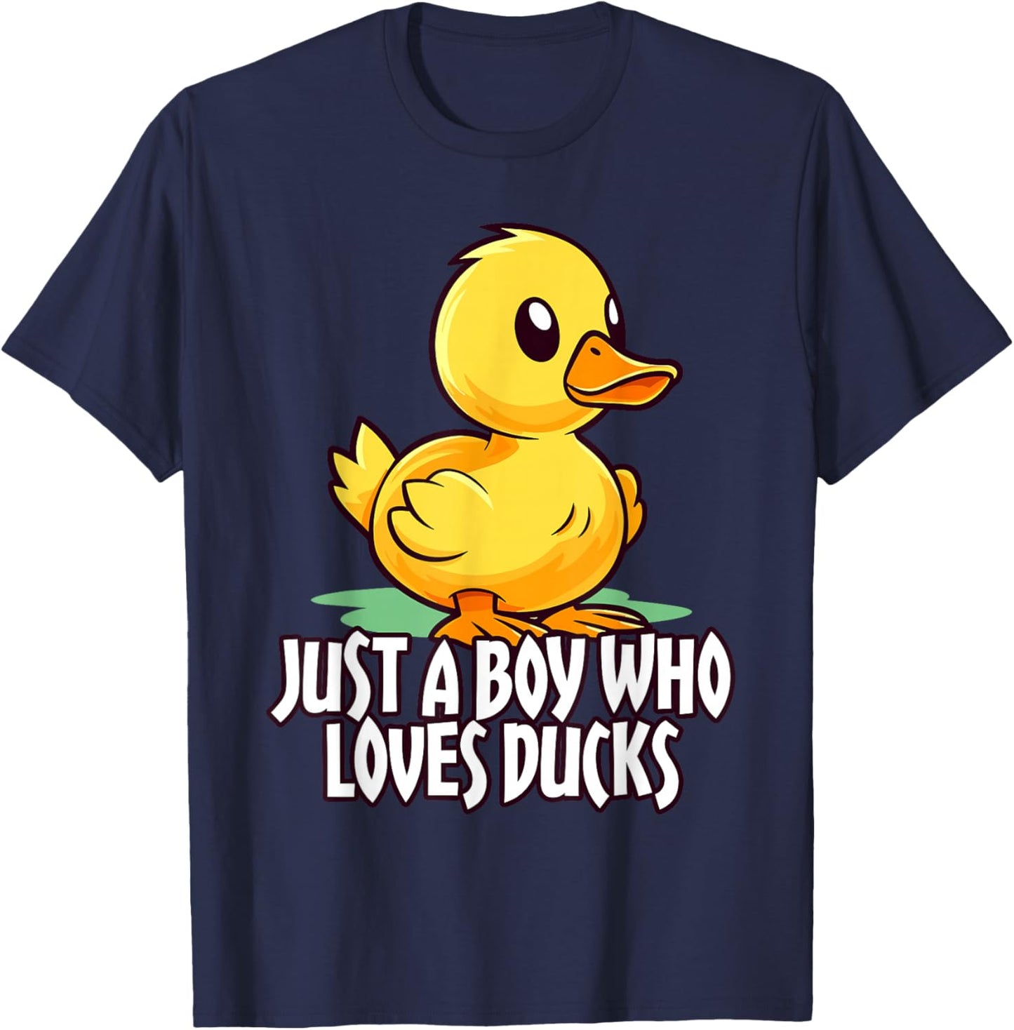 Cute Cartoon for Duck Lover Just a Boy Who Loves Ducks Gifts T-Shirt - T-Shirt | Navy