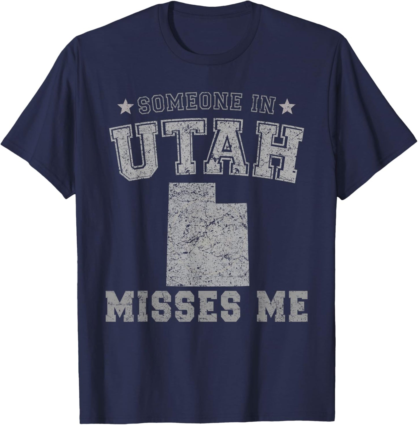 Someone In Utah Misses Me Heart Vintage State T-Shirt - T-Shirt | Navy