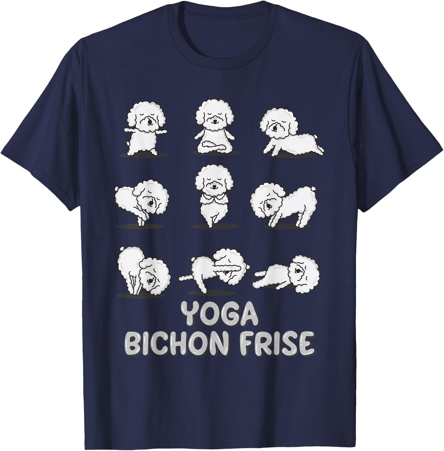 Yoga Bichon Frise Shirt Spiritual Zen Meditation Dog Lover T-Shirt - T-Shirt | Navy