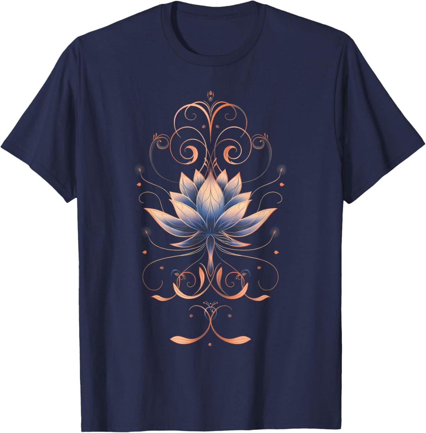 Reiki Lotus Flower New Age Meditation Yoga T-Shirt - T-Shirt | Navy