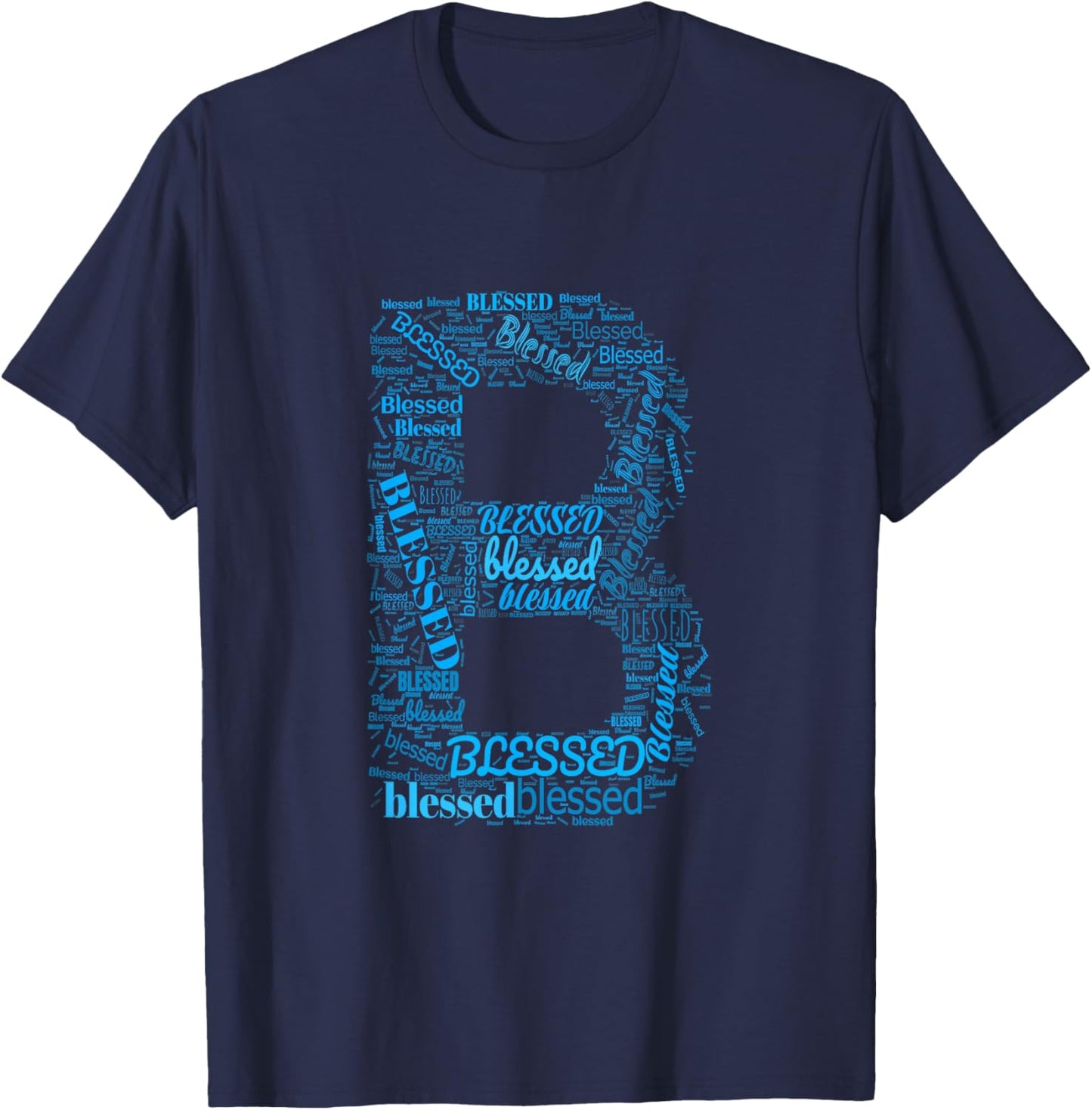 Blue B - Blessed In Countless Ways Blue Graphic T-Shirt - T-Shirt | Navy