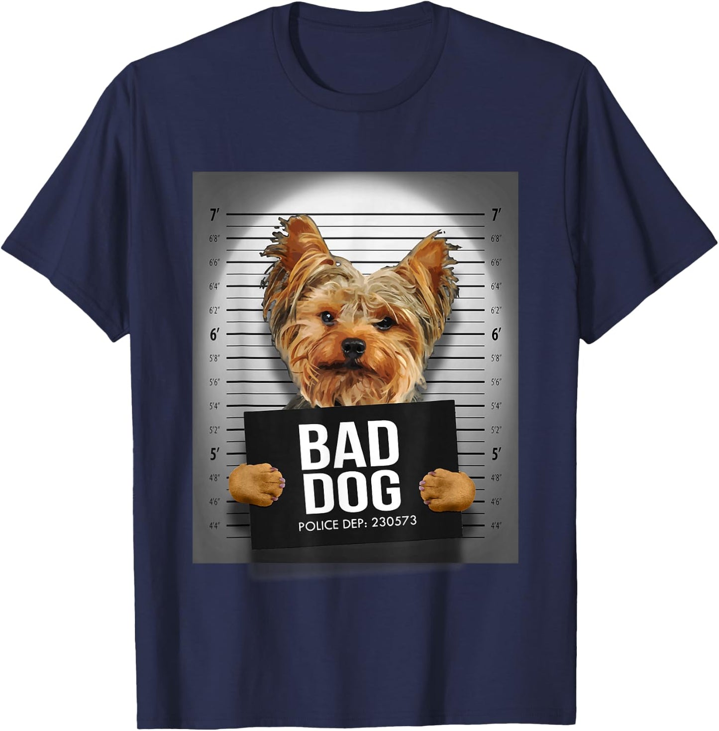 Yorkie Mugshot Shirt T-Shirt - T-Shirt | Navy