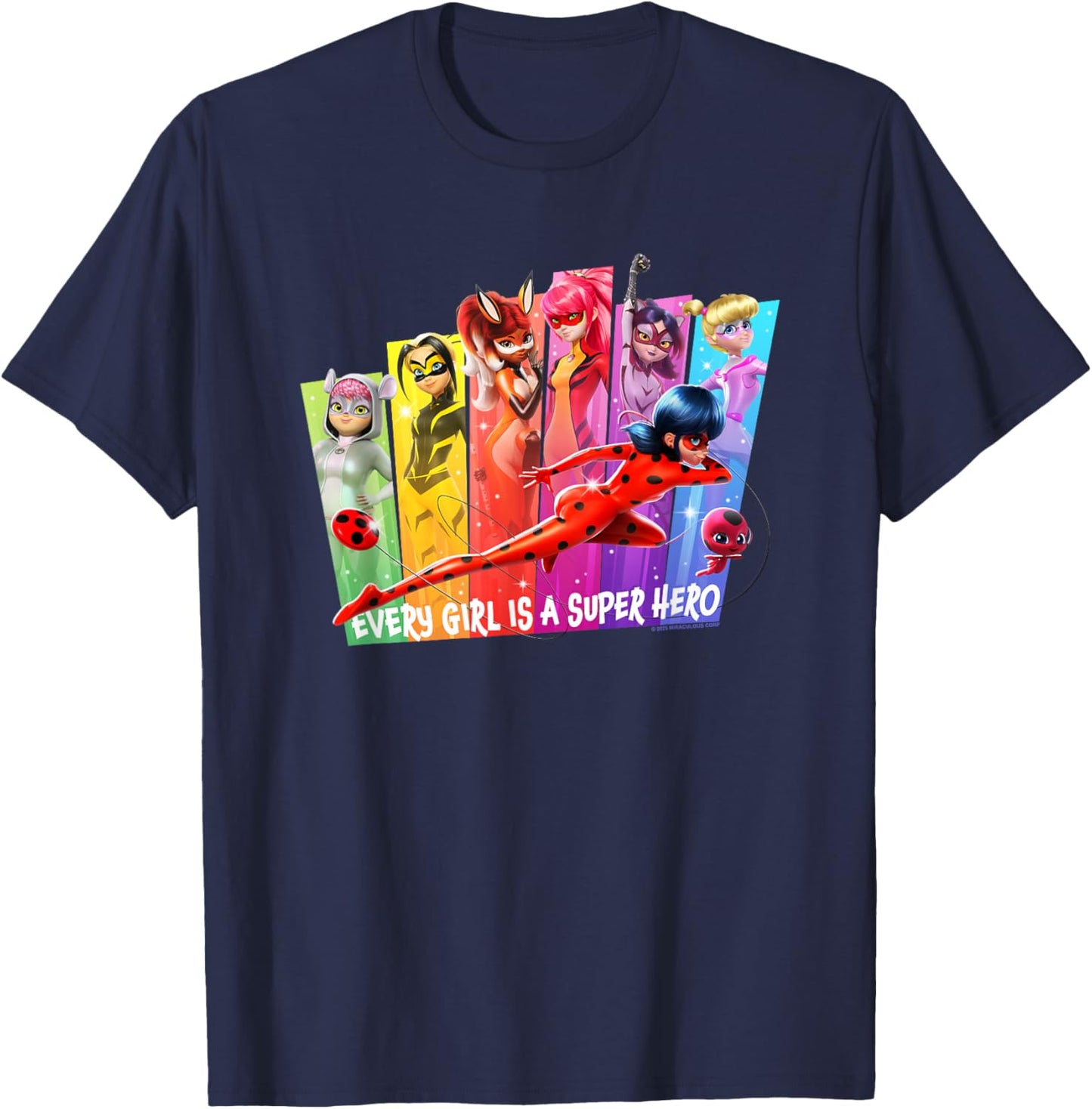 Miraculous Every Girl is A Super Hero T-Shirt - T-Shirt | Navy