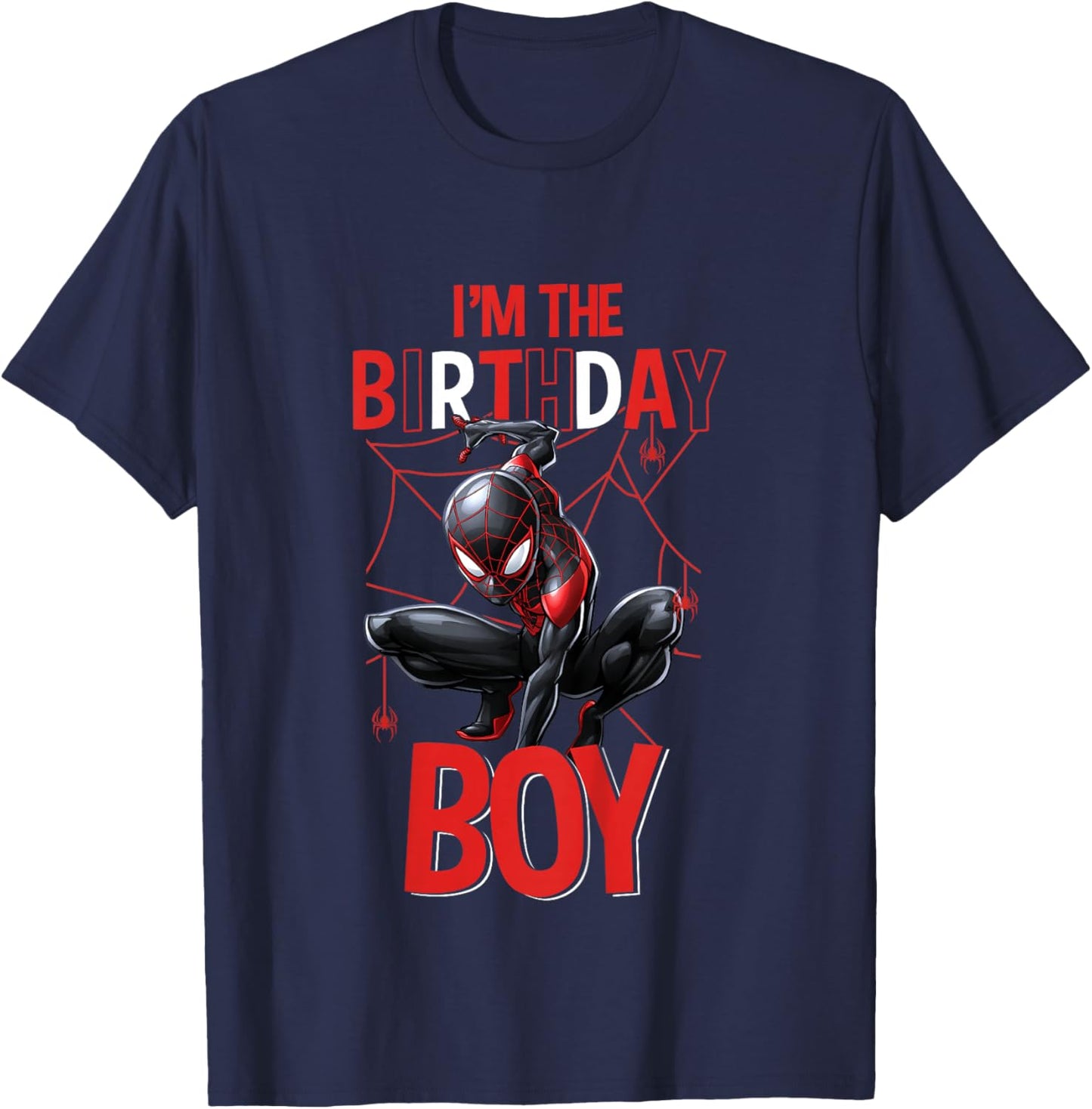 Kids Marvel Spider-Man Miles Morales I'm The Birthday Boy T-Shirt - T-Shirt | Navy