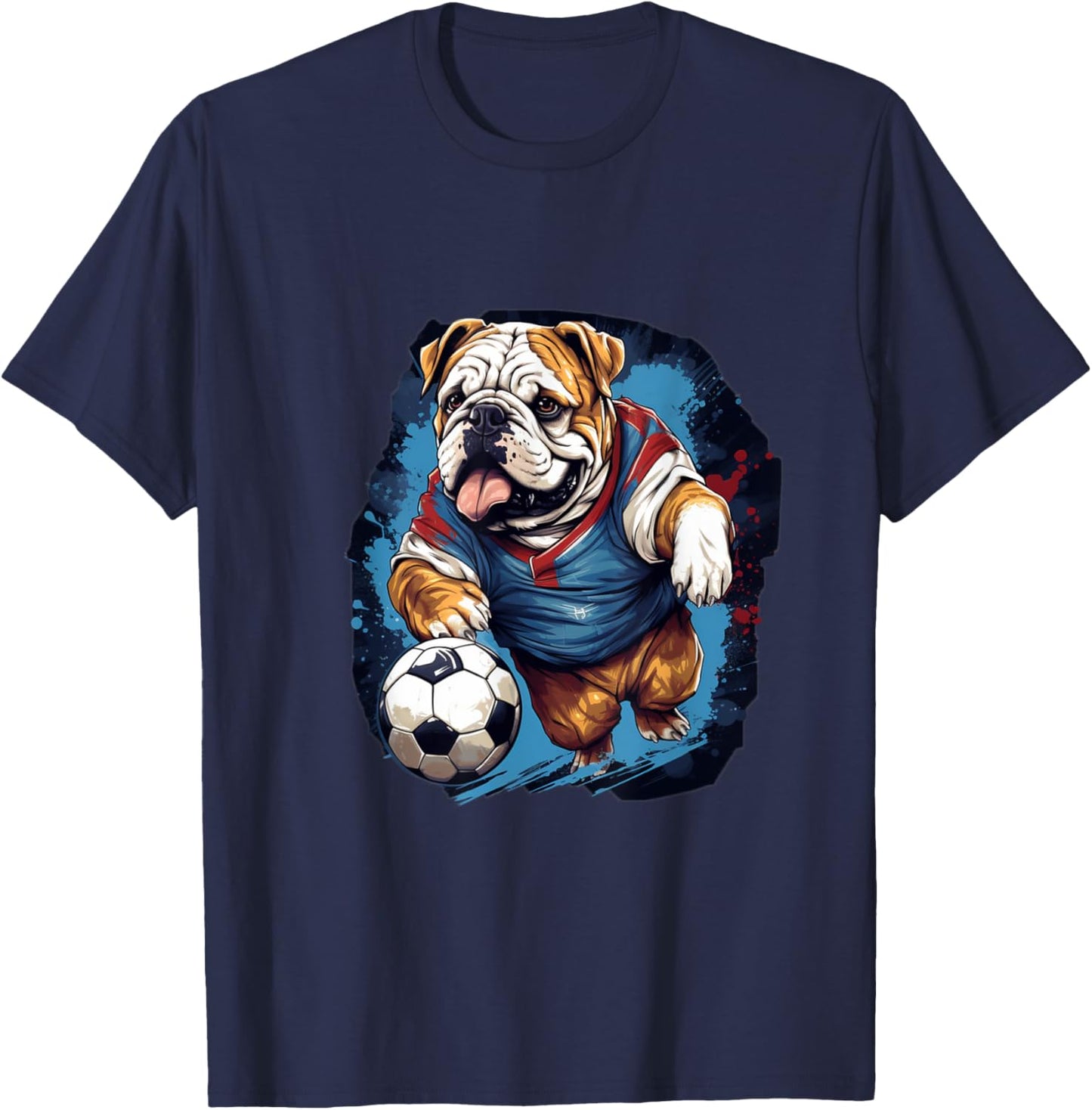 English Bulldog Soccer - English Bulldog T-Shirt - T-Shirt | Navy