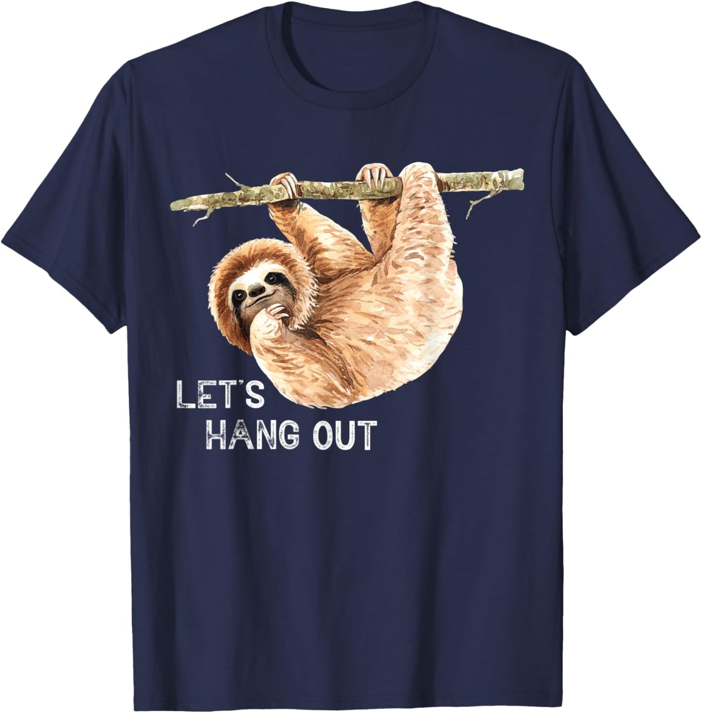 sloth gifts funny lazy Let's hang out chill T-Shirt - T-Shirt | Navy