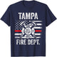 Tampa Florida Fire Department Thin Red Line Fireman T-Shirt - T-Shirt | Navy