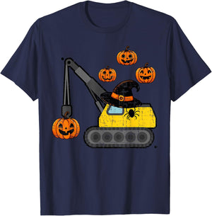 Crane Construction Truck Costume Toddler Kids Boys Halloween T-Shirt - T-Shirt | Navy