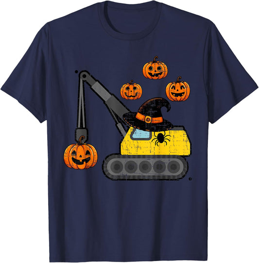 Crane Construction Truck Costume Toddler Kids Boys Halloween T-Shirt - T-Shirt | Navy