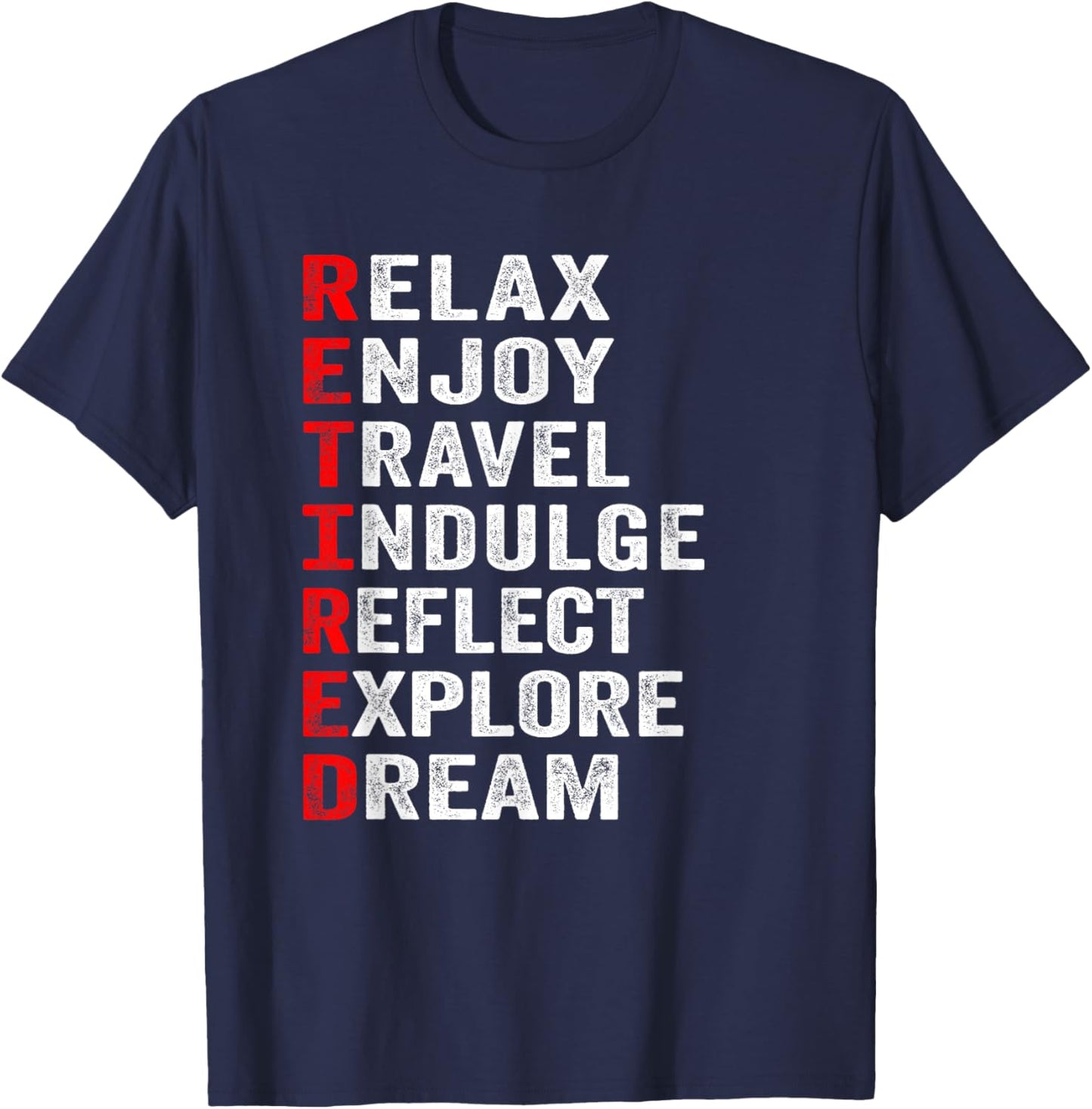 Retired Letters Meanings, Funny Retirement T-Shirt - T-Shirt | Navy