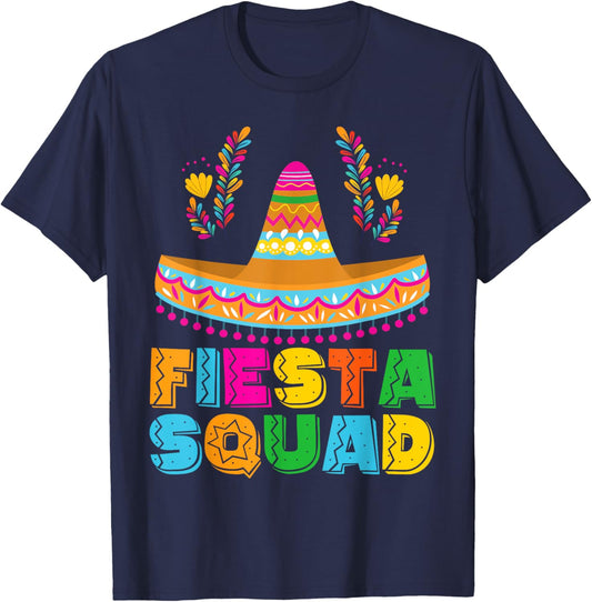 Fiesta Squad Cinco De Mayo Party Women Men Boys Girls Kids T-Shirt - T-Shirt | Navy
