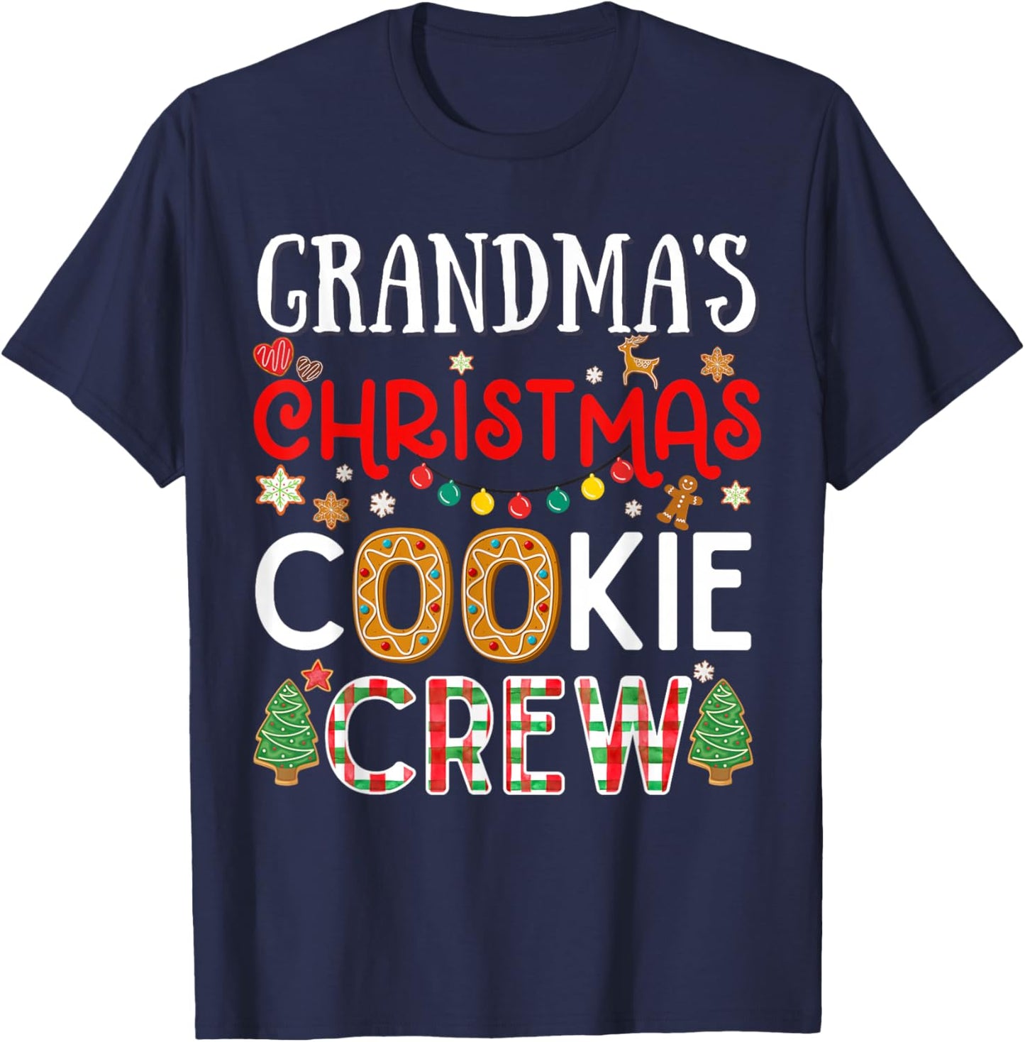 Grandma Christmas Cookie Crew Funny Family Baking Party Cute T-Shirt - T-Shirt | Navy