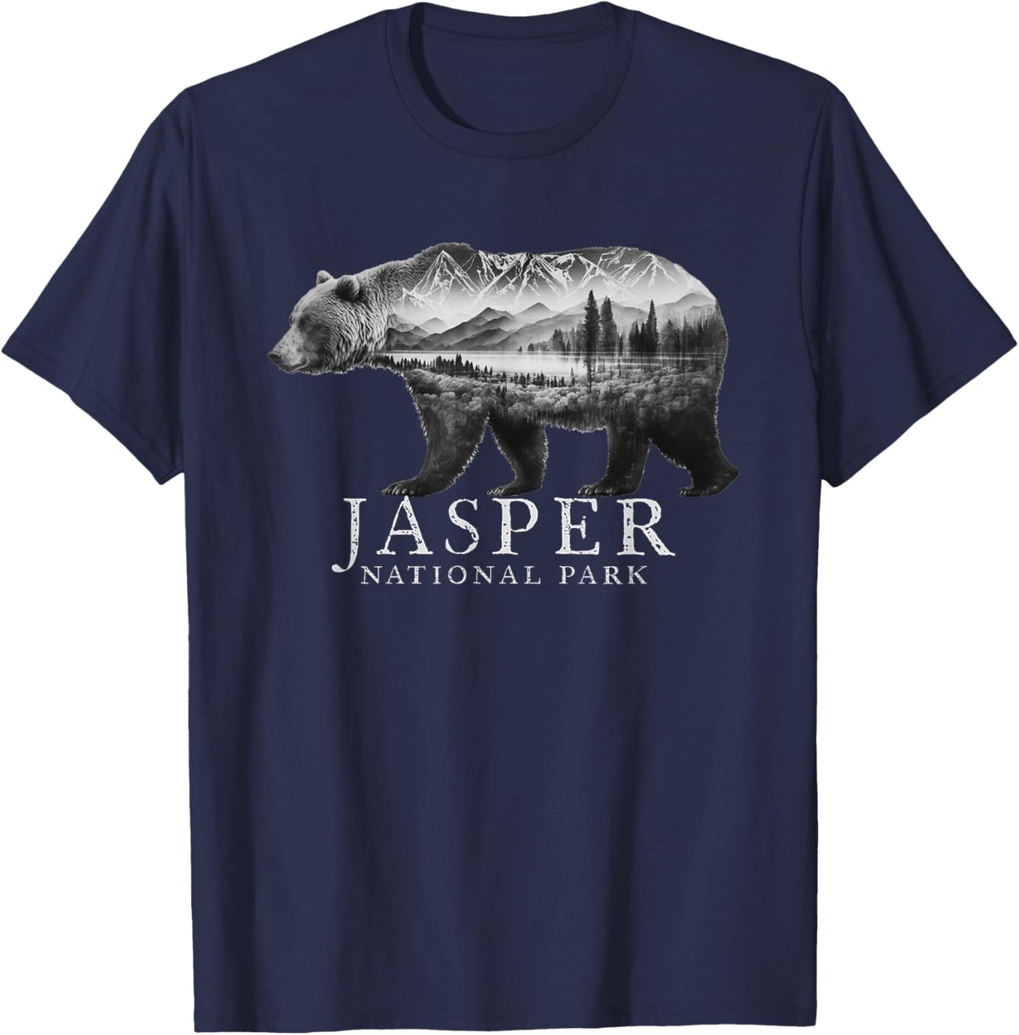 Jasper National Park Alberta Canada Mountains Bear Souvenir T-Shirt - T-Shirt | Navy