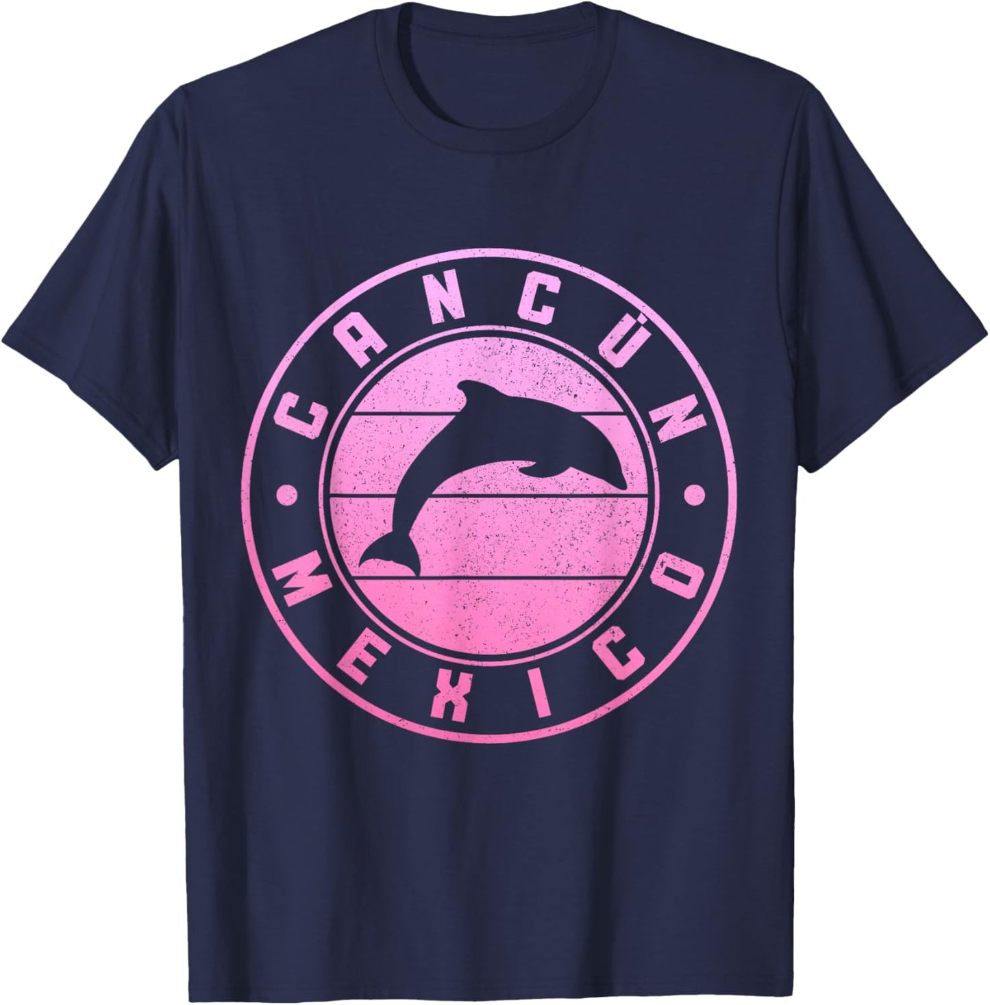 Cancun Mexico Dolphin Souvenir Vintage T-Shirt - T-Shirt | Navy
