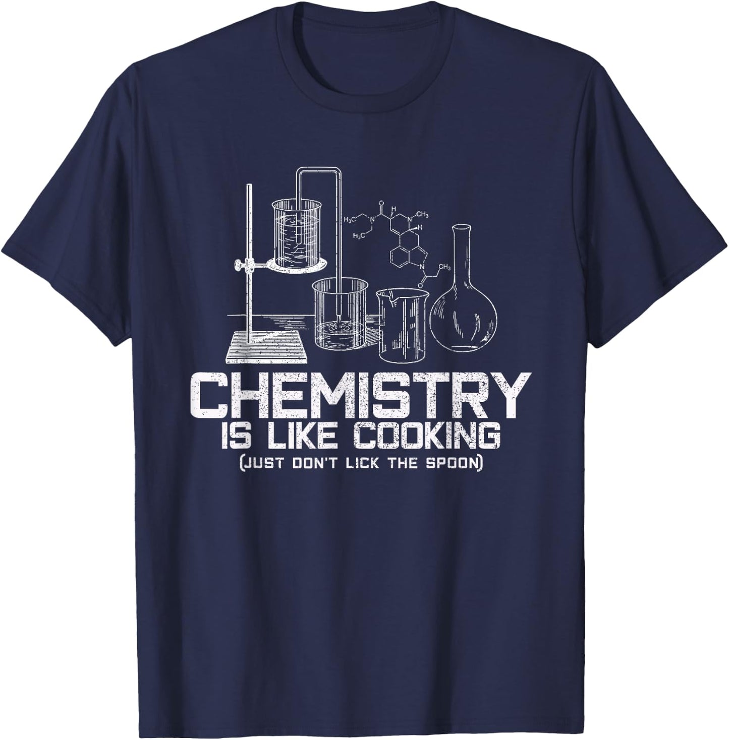 Chemistry Is Like Cooking - Funny Chemist Nerd Gift T-Shirt - T-Shirt | Navy