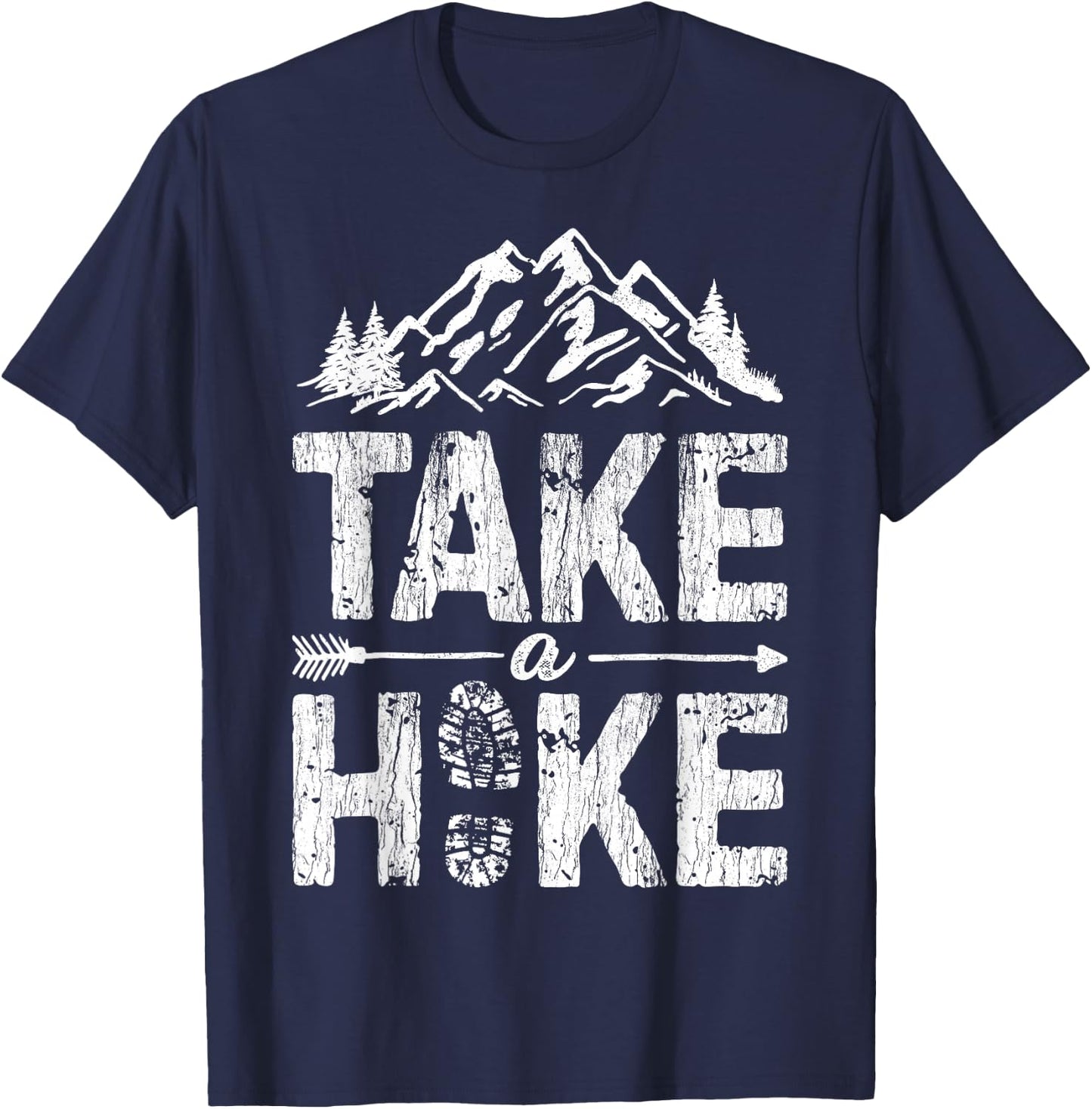 Take A Hike Outdoor Hiking Nature Hiker Vintage Men Women T-Shirt - T-Shirt | Navy