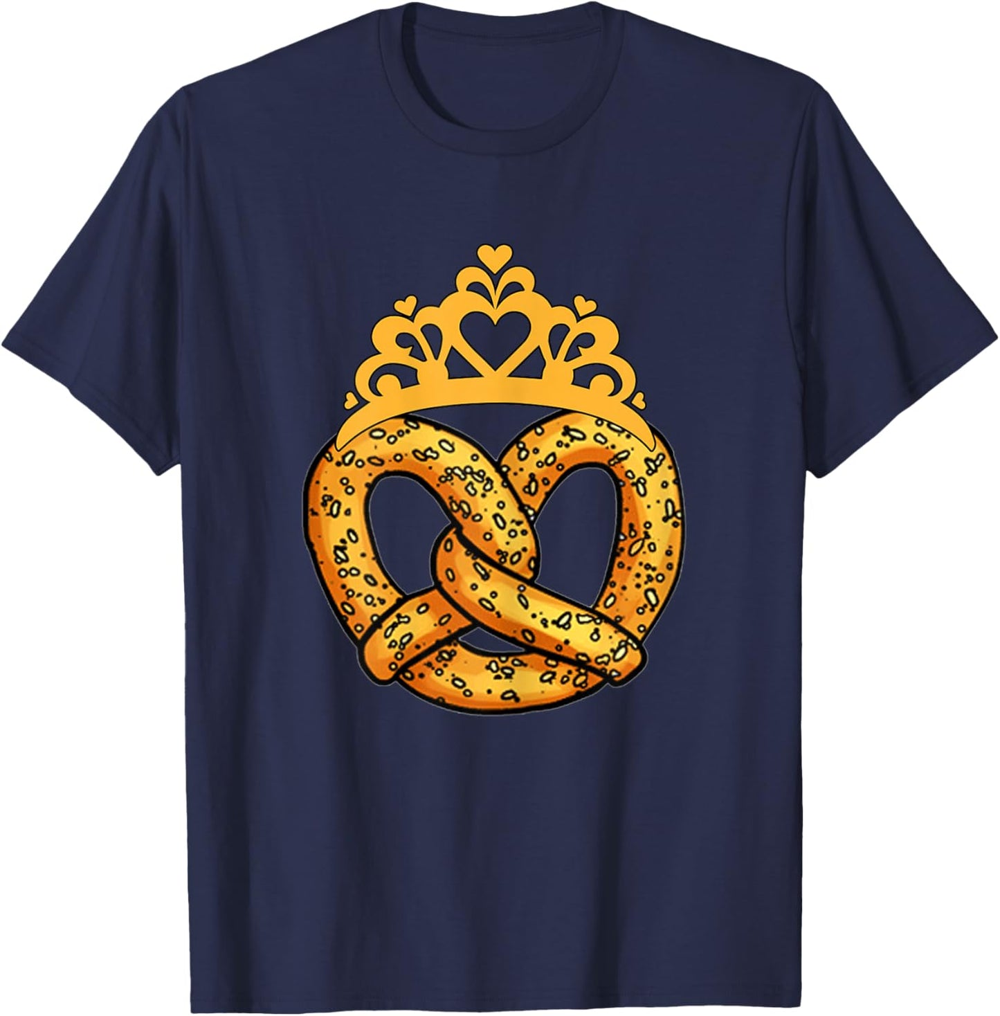 I Heart Pretzel Love Pretzel It's Pretzel Time Pretzel Queen T-Shirt - T-Shirt | Navy