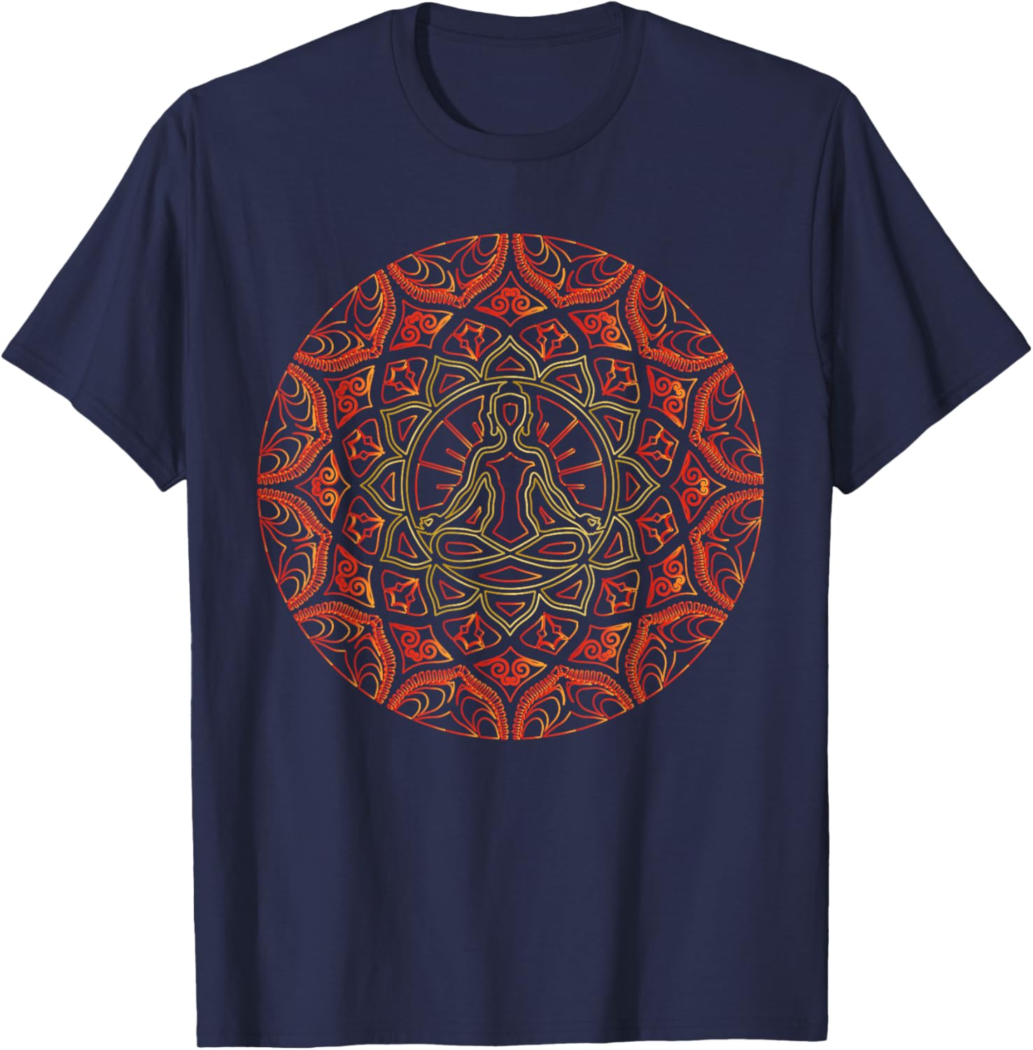 Buddha Mandala Sacred Geometry T-Shirt - T-Shirt | Navy