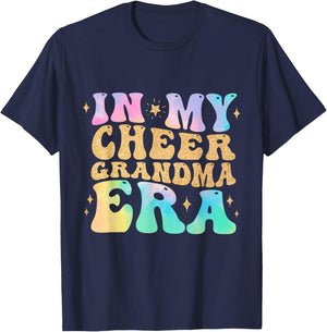 In My Cheer Grandma Era Cheerleading Football Mom Game Day T-Shirt - T-Shirt | Navy