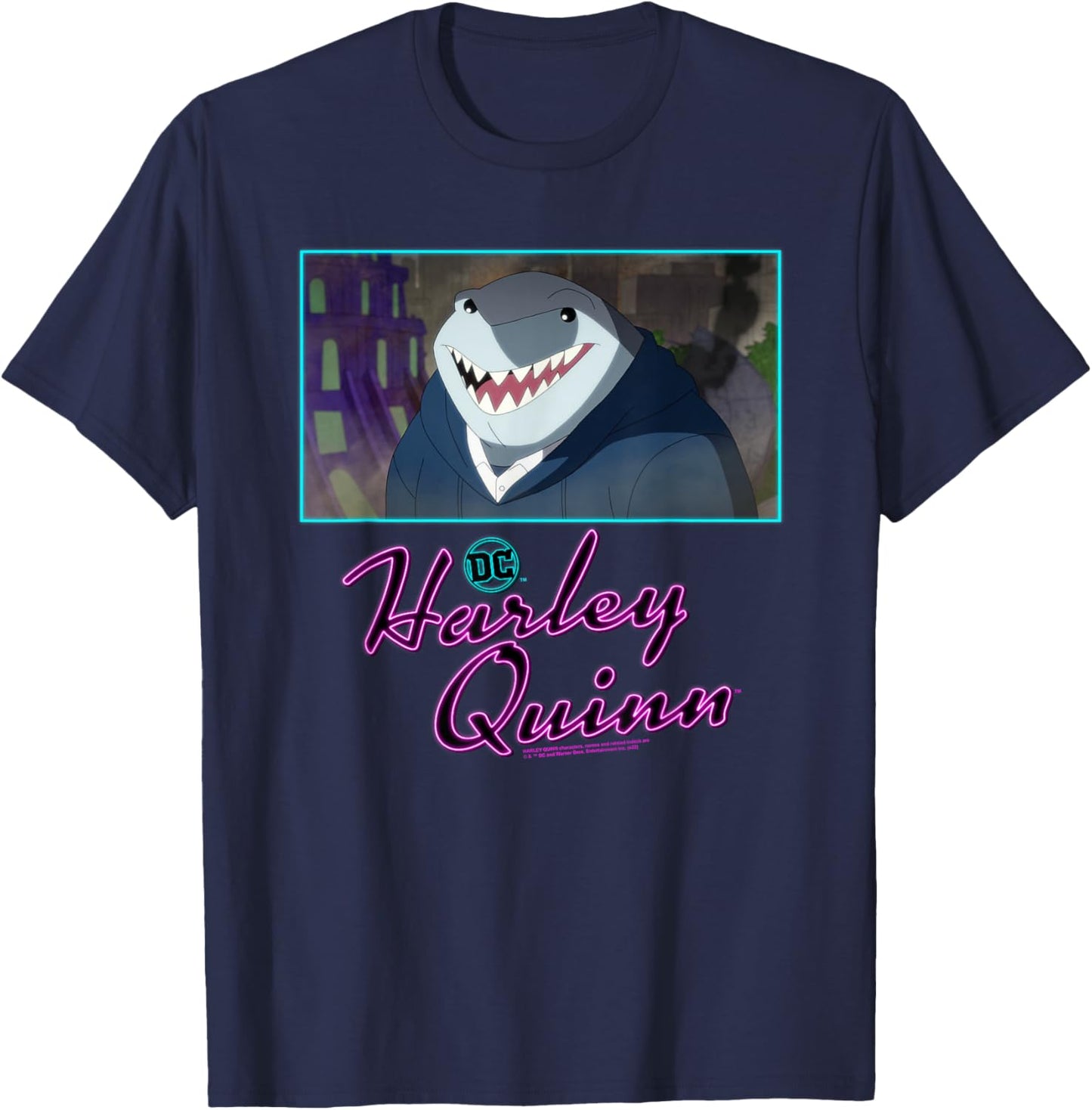 Harley Quinn King Shark Close-up T-Shirt - T-Shirt | Navy