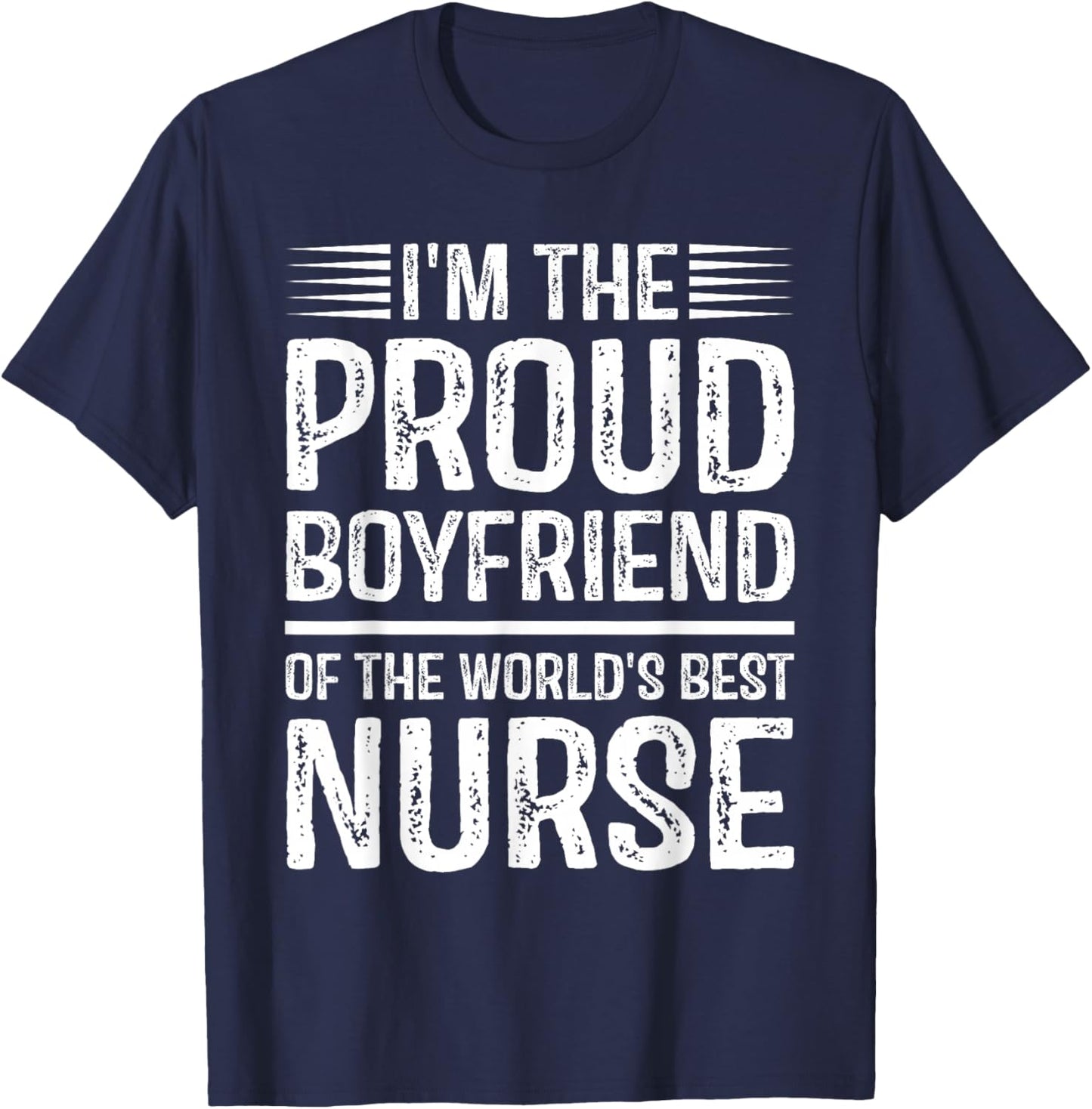 Proud Boyfriend Of Awesome Nurse T-Shirt - T-Shirt | Navy