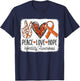 Peace Love Hope Infertility Awareness Orange Ribbon T-Shirt - T-Shirt | Navy