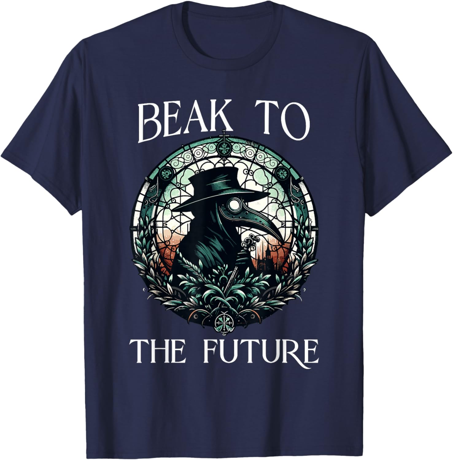 Spooky Halloween Horror Plague Doctor Pandemic T-Shirt - T-Shirt | Navy