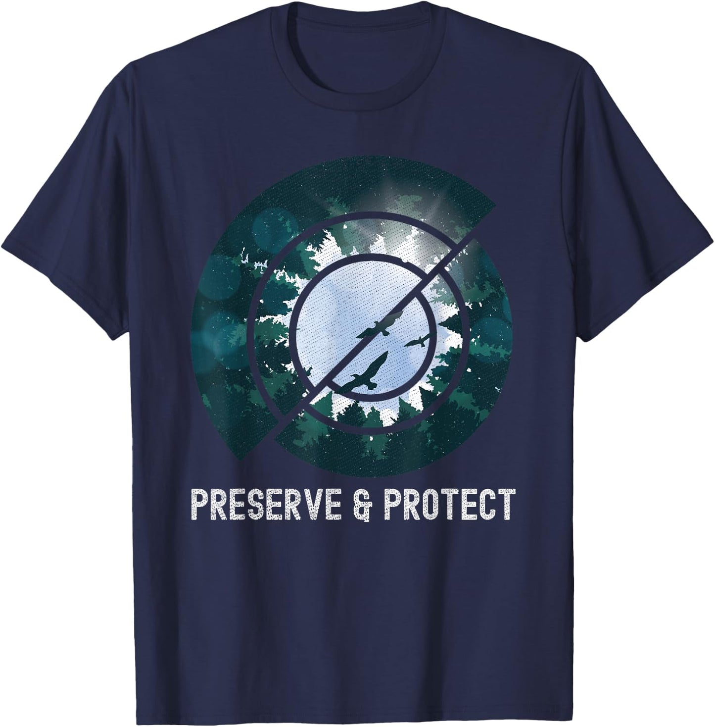Wildlife Nature Preserve & Protect Bird Forest Conservation T-Shirt - T-Shirt | Navy