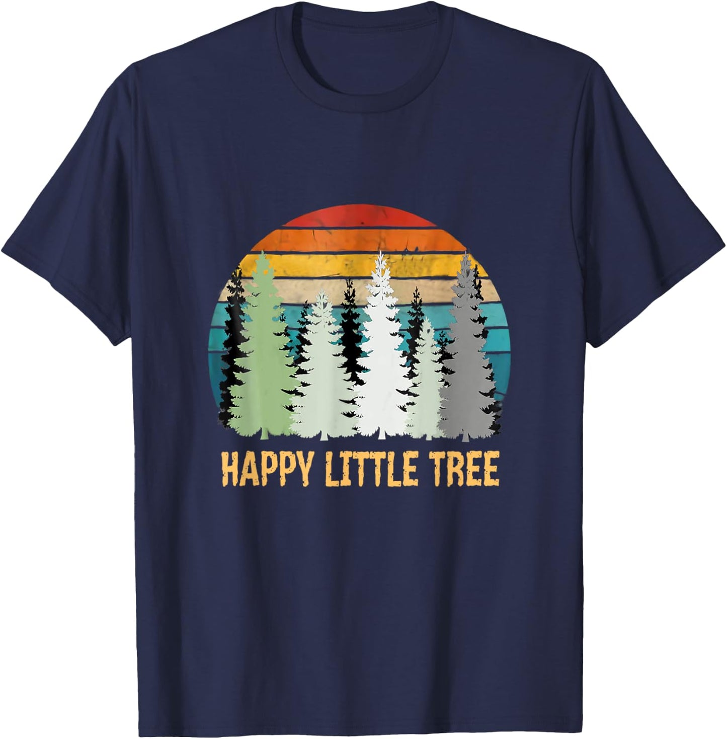 Happy Little Tree - Best 80s Retro Outfit Gifts T-Shirt - T-Shirt | Navy