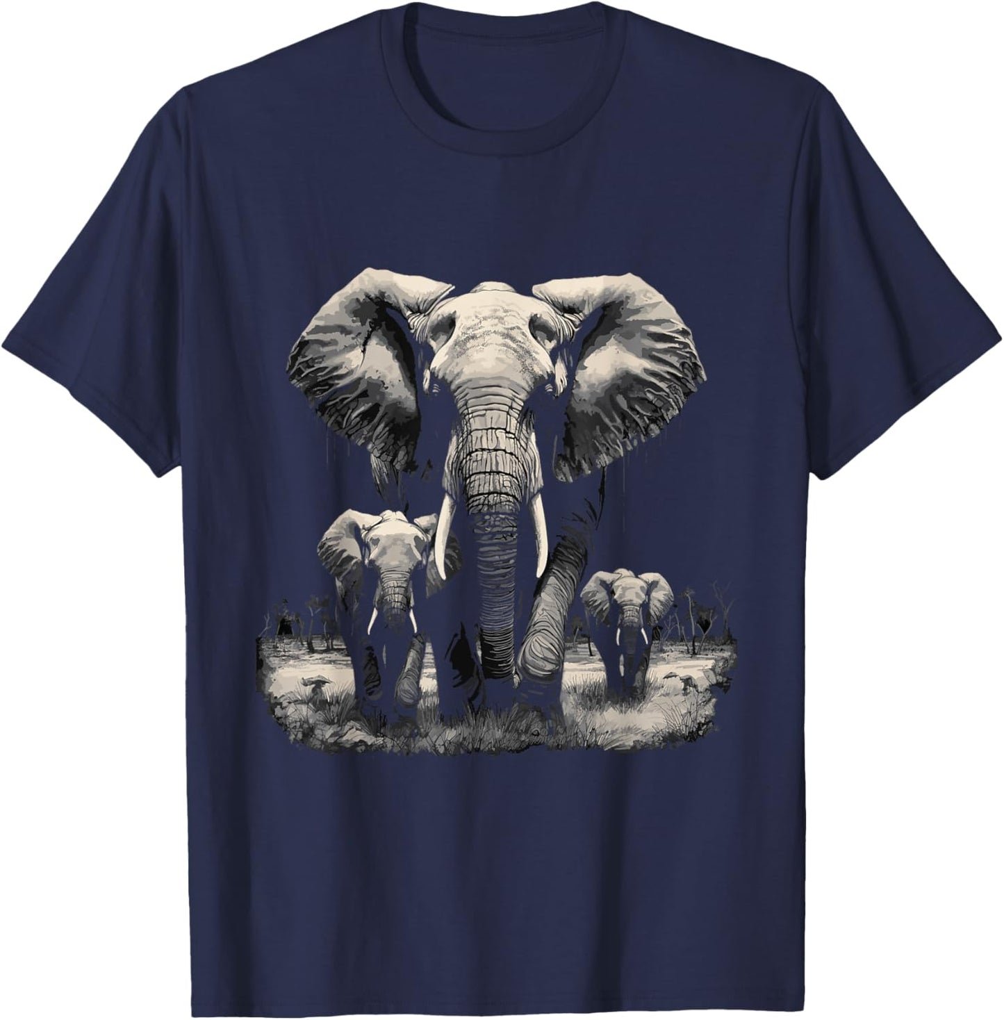 Elephant Family Elephant T-Shirt - T-Shirt | Navy