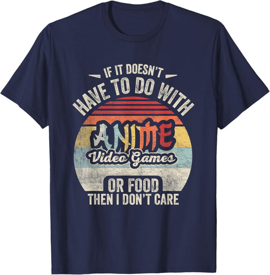 Vintage Anime Video Game Food Shirt Video Games Food Anime T-Shirt - T-Shirt | Navy