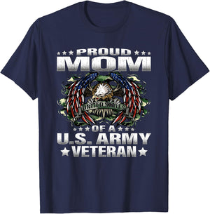 Proud Mom Of A US Army Veteran Military Vet's Mother T-Shirt - T-Shirt | Navy