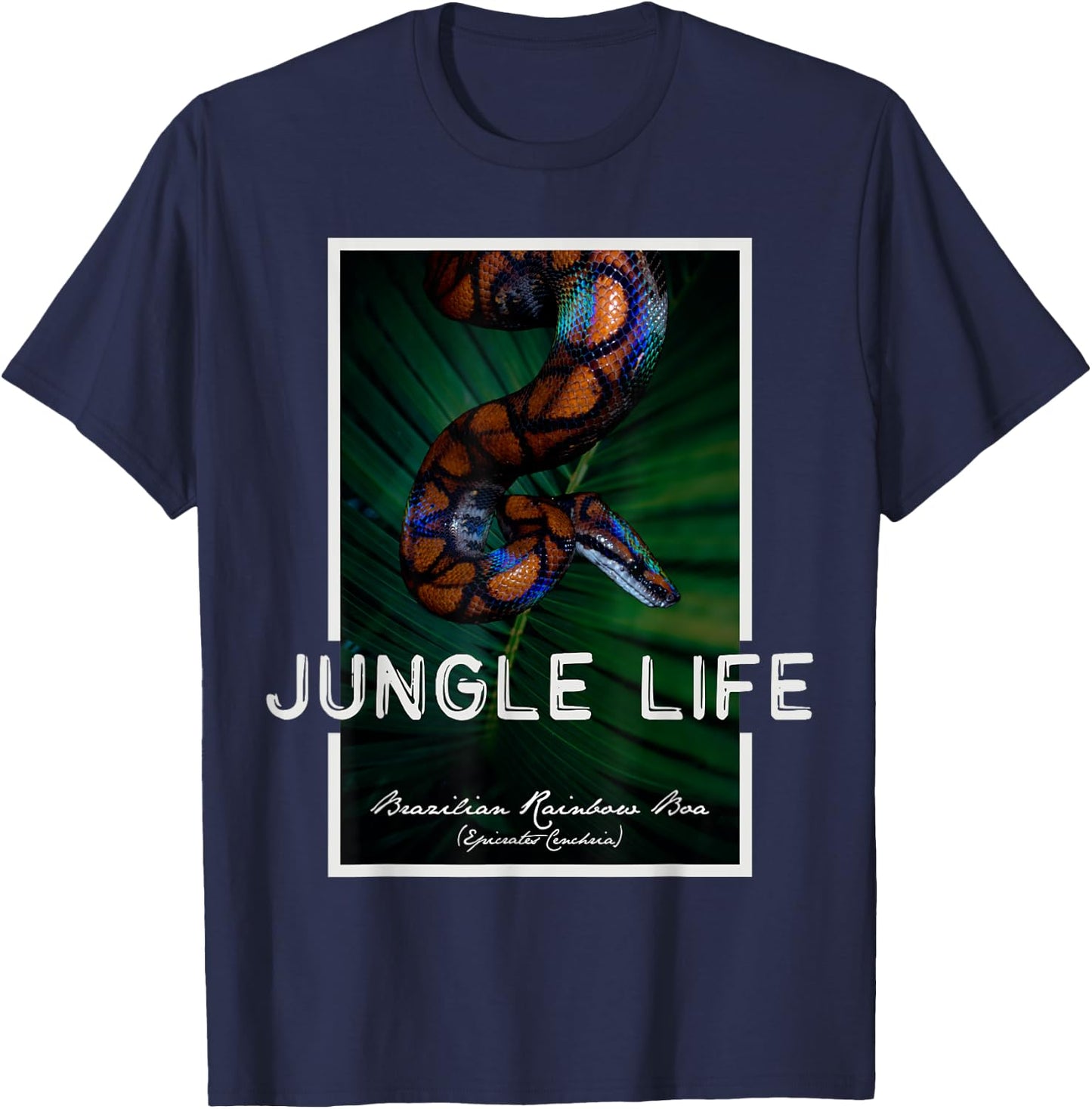 Brazilian Rainbow Boa Snake Keeper Jungle Life T-Shirt - T-Shirt | Navy