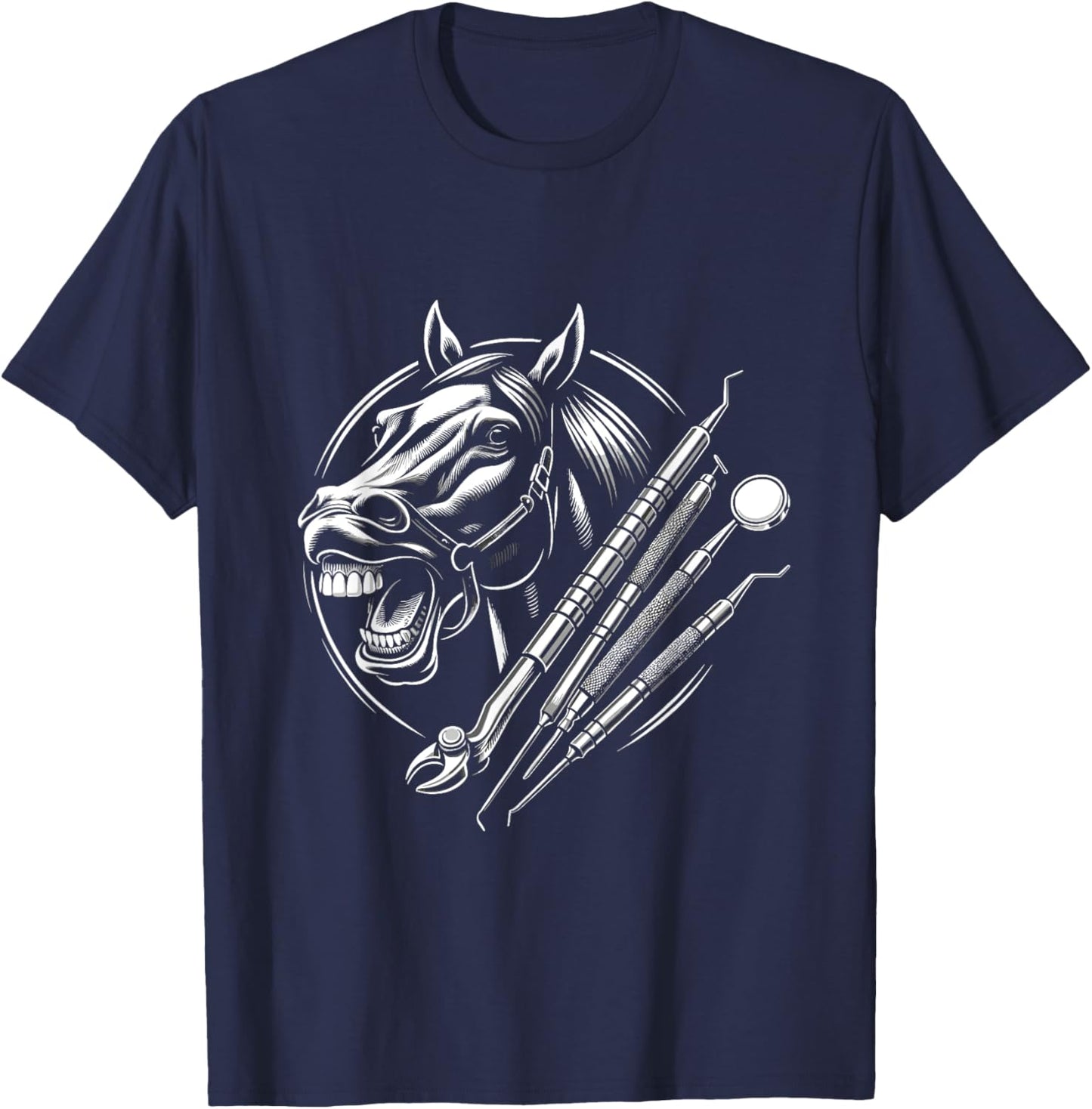 Equine Dentistry Horse Lover Designs T-Shirt - T-Shirt | Navy