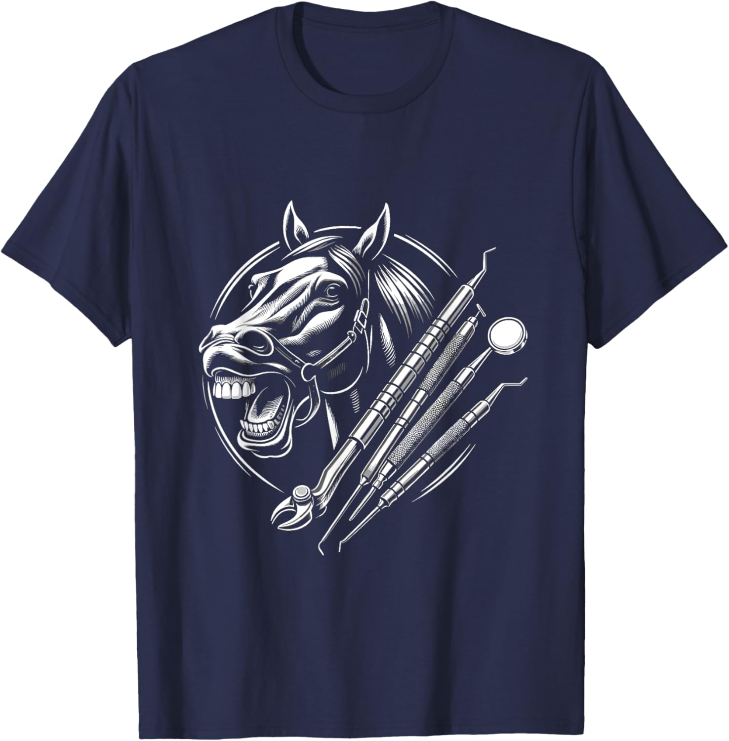 Equine Dentistry Horse Lover Designs T-Shirt - T-Shirt | Navy
