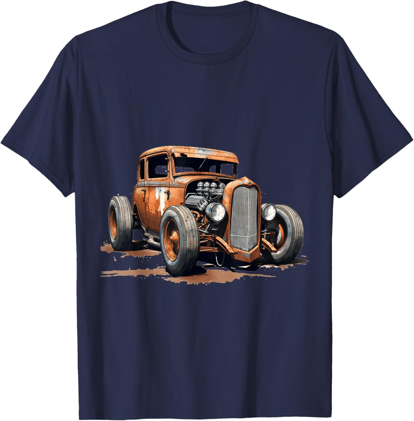 Rust Bucket Hot Rod Rat Rod Vintage Classic Car Men T-Shirt - T-Shirt | Navy